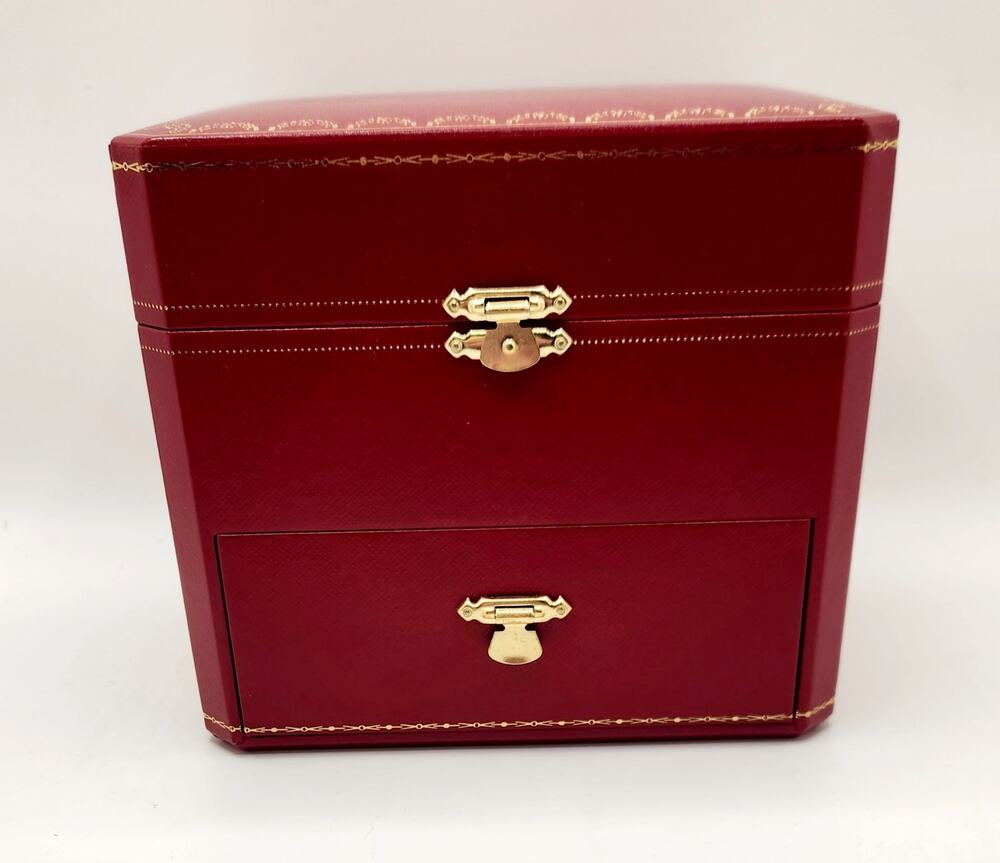 Cartier COWA0045 Red Watch Presentation Box Case Drawer Pillow Authentic 6x5